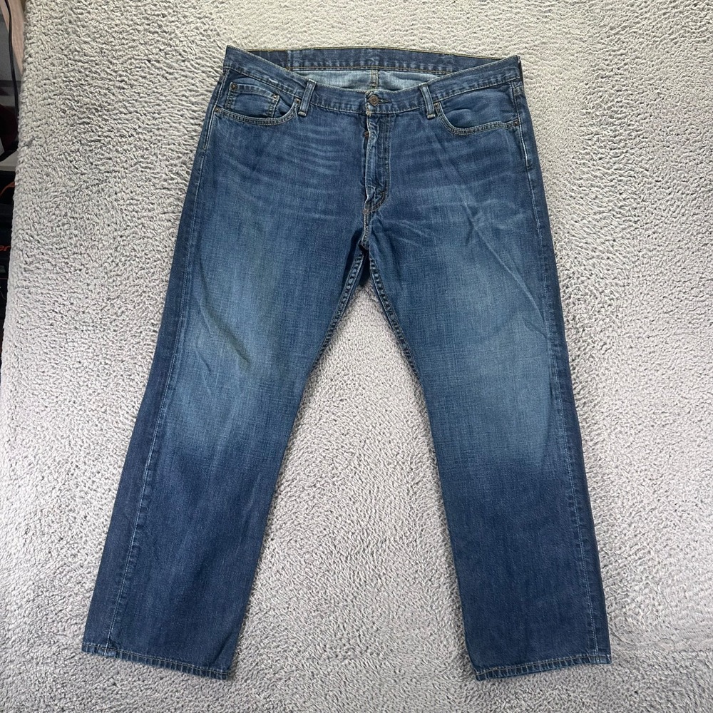 Levi's 514 Jeans Mens 40x30 Blue Cotton Denim Straight Leg Faded Travel Workwear